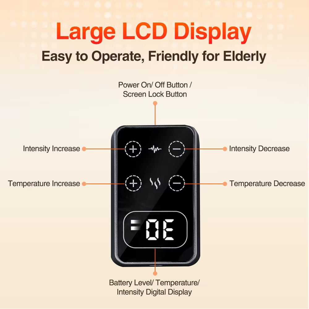 Electric Knee Pad Massager 3 Vibration 5 Levels Cordless Thermal Hot Compress Knee Support Brace Knee Leg Muscle Protection