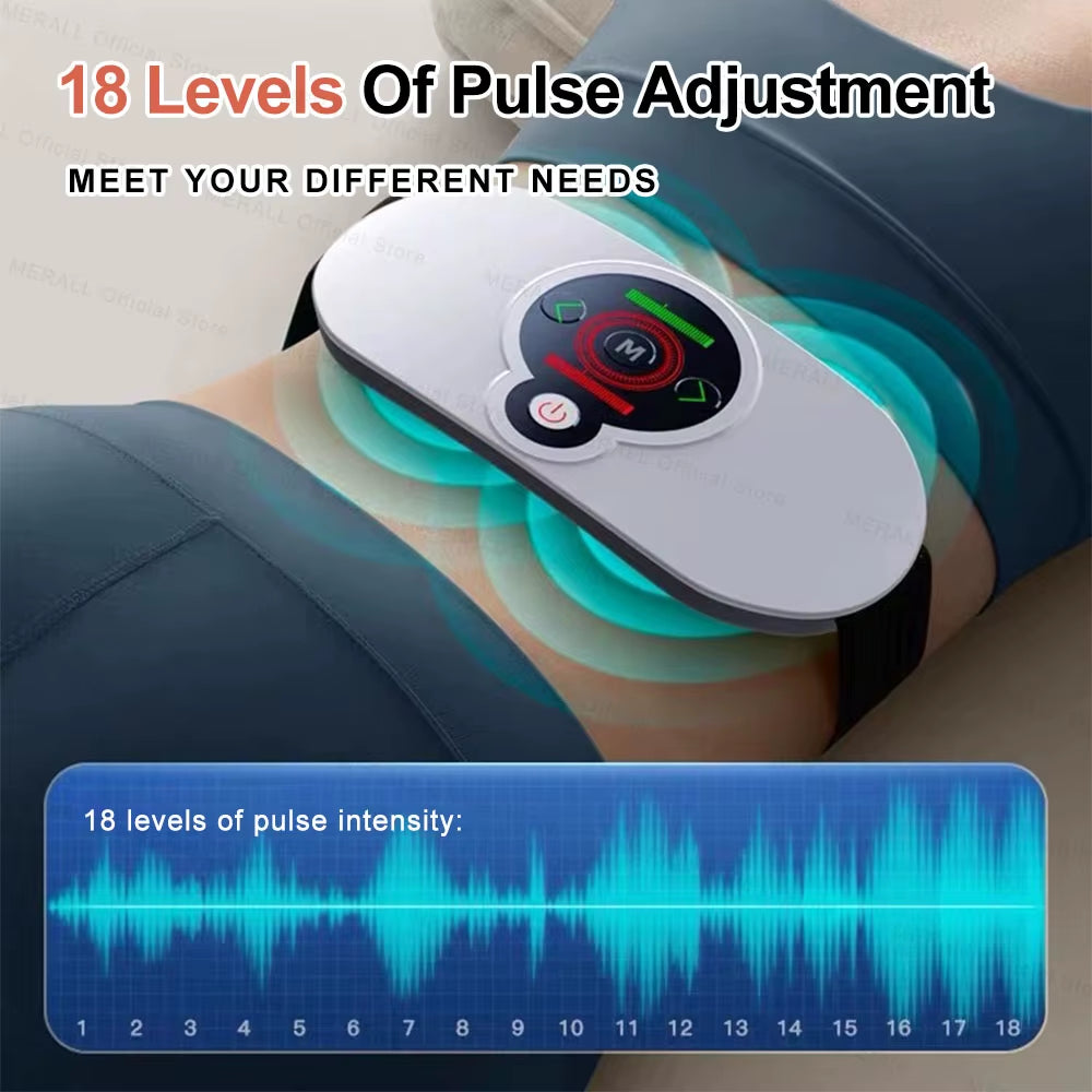 Electric Waist Massager EMS Muscle Stimulation Pulse Body Sculpting Massager Vibration Heating Back Massager Body Shaping