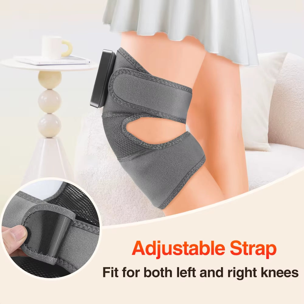 Electric Knee Pad Massager 3 Vibration 5 Levels Cordless Thermal Hot Compress Knee Support Brace Knee Leg Muscle Protection