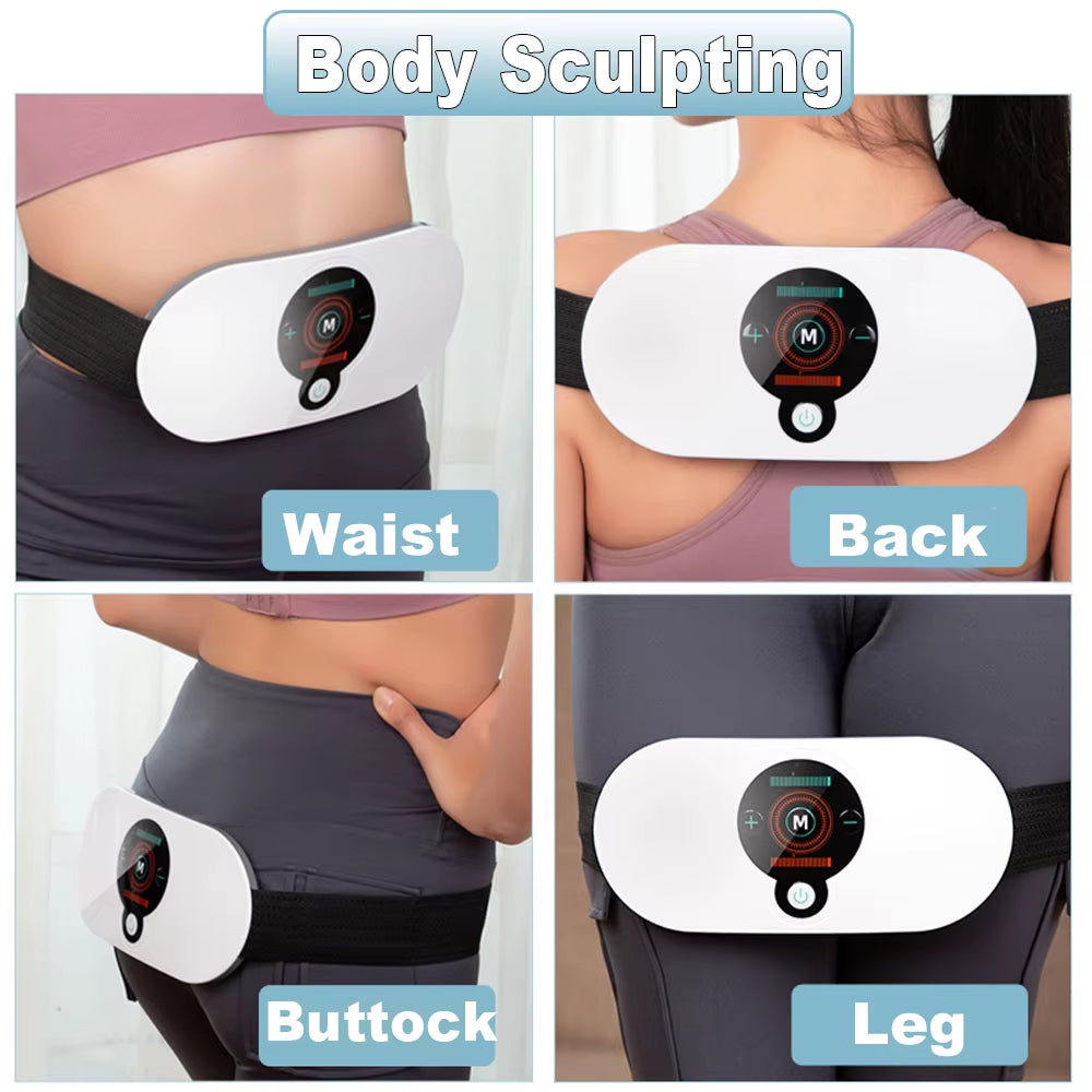 Electric Waist Massager EMS Muscle Stimulation Pulse Body Sculpting Massager Vibration Heating Back Massager Body Shaping
