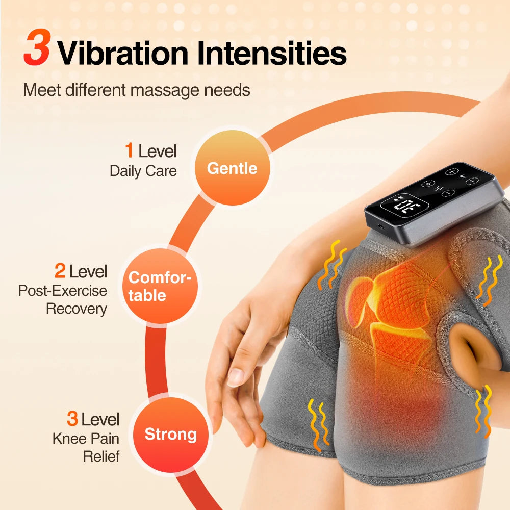 Knee Leg Thermal Massager 3 Gears Vibration Knee Pads 5 Gears Hot Compress Vibrador with Heat USB Charge