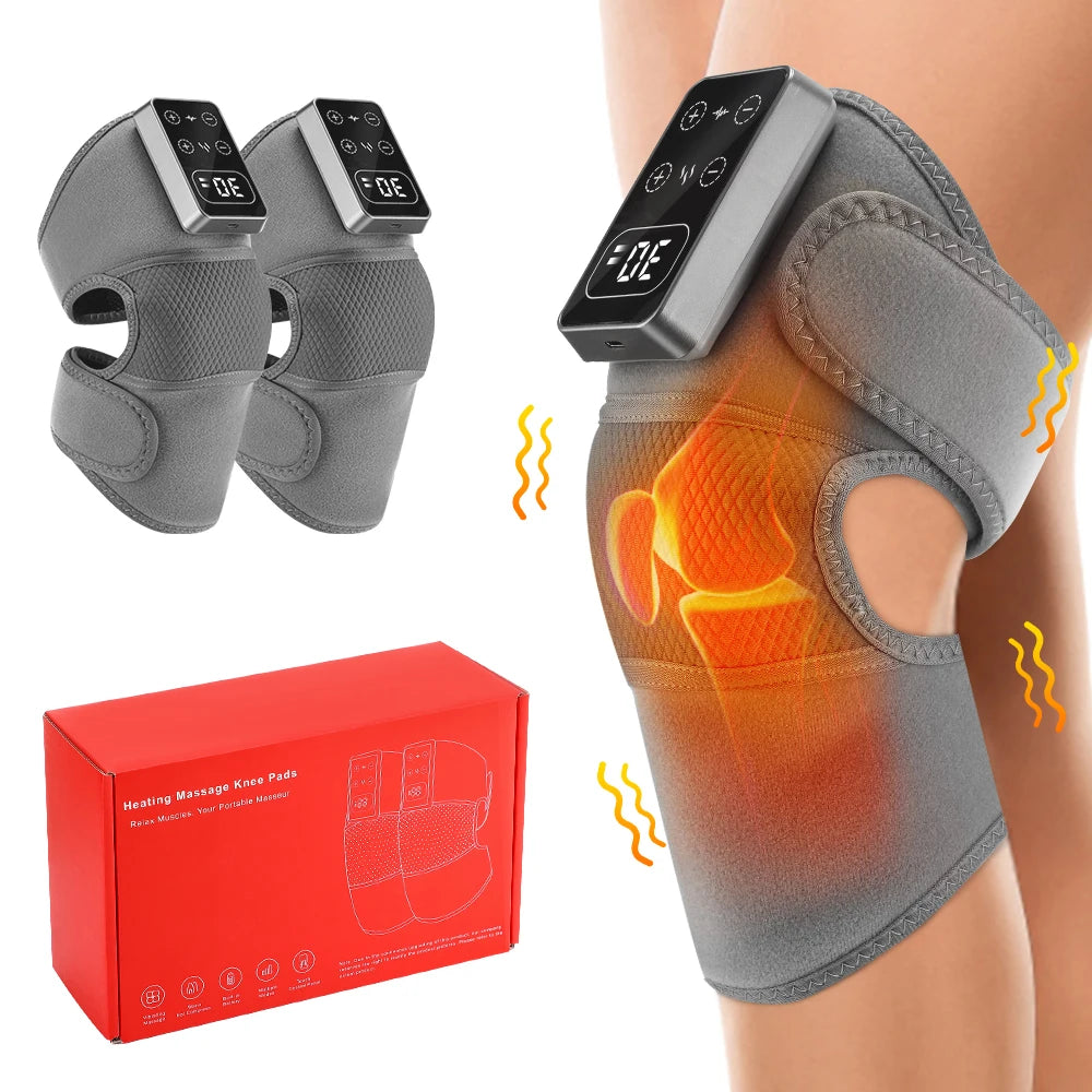 Knee Leg Thermal Massager 3 Gears Vibration Knee Pads 5 Gears Hot Compress Vibrador with Heat USB Charge