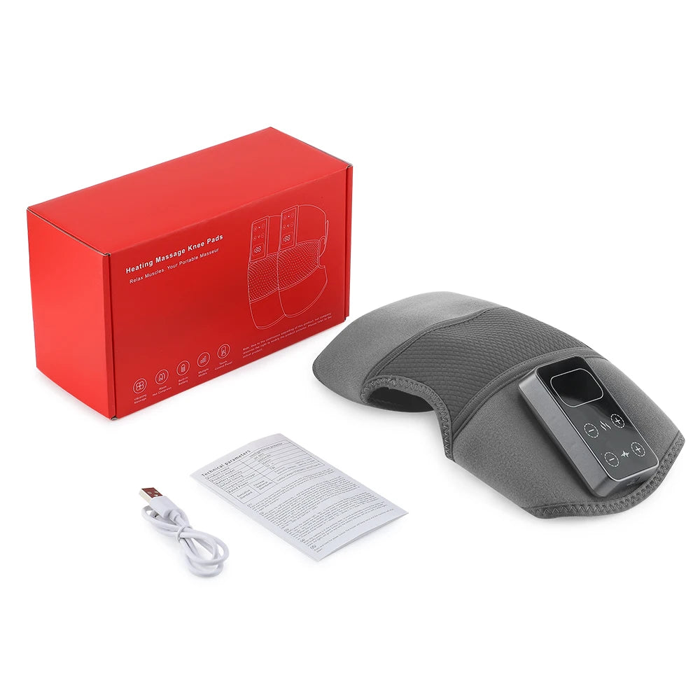 Knee Leg Thermal Massager 3 Gears Vibration Knee Pads 5 Gears Hot Compress Vibrador with Heat USB Charge