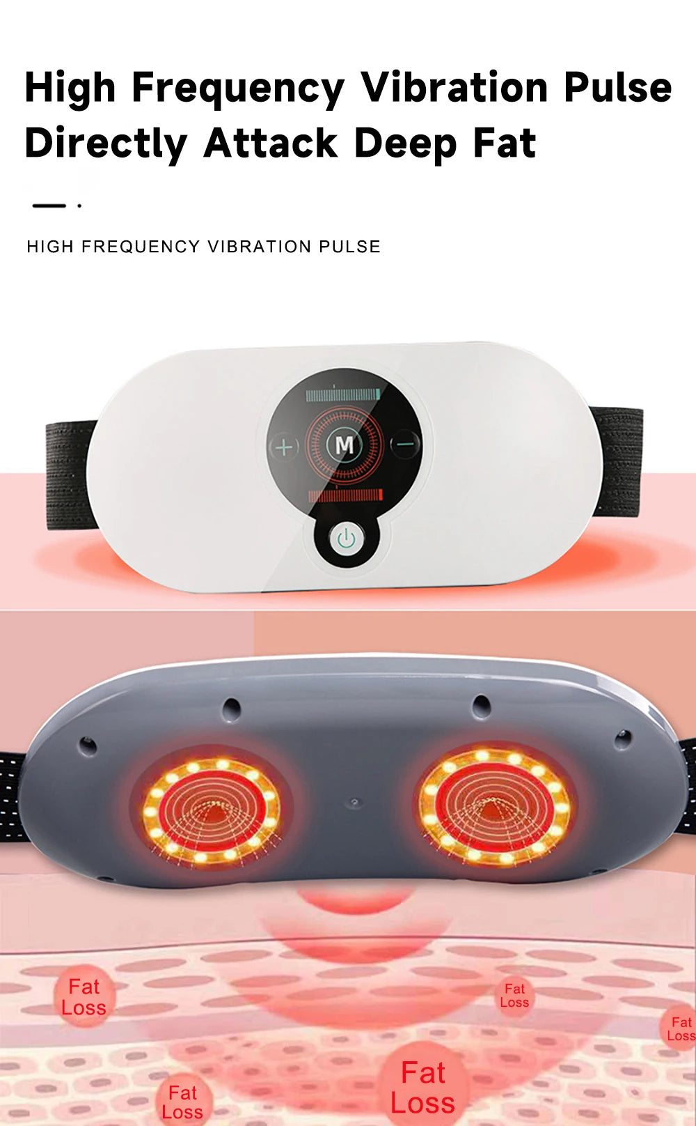 EMS Abdominal Slim Massager Electric Waist Trainer Fat Cellulite Burner Belt Vibration Muscle Massage Slimming Pulse Weight Loss